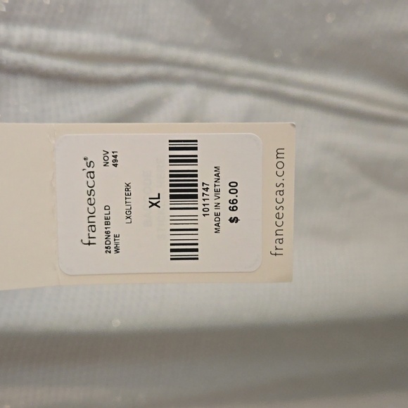 Audrey Parks white mini dress with shine and feathers - Picture 10 of 10